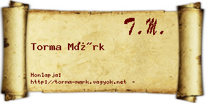 Torma Márk névjegykártya